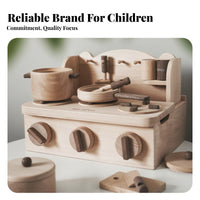 Pretend Kitchen Set Wooden Play Kitchen Wood Matte Finish Wooden Toy Oven for Children
