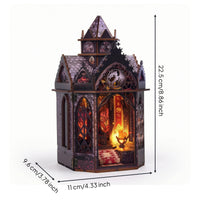 Miniature Library Kit Lighted Bookshelf Insert Whimsical Decor for Hobbyists, Adults