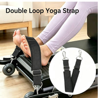 Wide Double-Loop Stretching Strap Woven Stretching Strap with Metal Clips Comfortable Versatile for Yogis