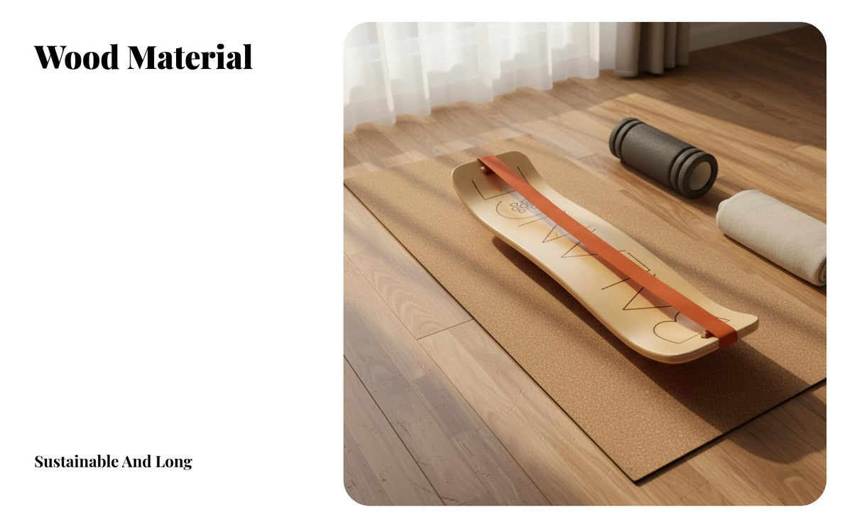 Sturdy Wood Construction Wooden Balance Board Versatile Use Mindful Stretching Training Board Low Effect Workout Core Strength Coach Non-Slip Surface for Skiers, Surfers, Athletes, Indoor, Home Gym, Outdoor