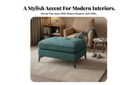 Light Luxury Design Low Upholstered Sitting Pier Soft Padded Top Footrest Sturdy Construction Ottoman Multi-Functional for Interior Decorators, Families, Homeowners, Living Room, Bedroom, Entryway, Apartment