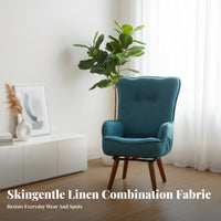 Ergonomic Design Upholstered Swivel Armchair Luxurious Comfort Upholstered Swivel Chair Soft Feel Textile Living Room Seating High-Resilience Foam Filling for New Mothers, Homeowners, Balcony, Bedroom, Nursery, Reading Nook