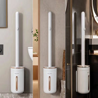 Toilet Brush with Refills Space-Saving Toilet Cleaning Set with Refills Scented Cleaner for Renters, Lavatory, Small Bathrooms, Rv