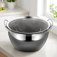 Stainless Steel Strainer Bowl with Lid for Kitchen, Multi-purpose Washing and Draining Basket