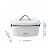 Dual Use Car Heated Lunch Box Easy to Carry Handle Stainless Steel Heating Lunch Box BPAsafe for Drivers, Commuters, Travel, Office