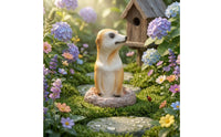 Natural Finish Meerkat Resin Figurine Painted Face Meerkat Garden Statue Outdoor Resin Creature Figurine Weather-Resistant for Flowerpot