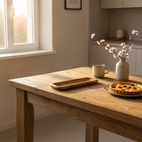 Acacia Wood Tray Rectangular Wooden Serving Platter Tray with Raised Edge for Hosts, Kitchen, Parties, Home