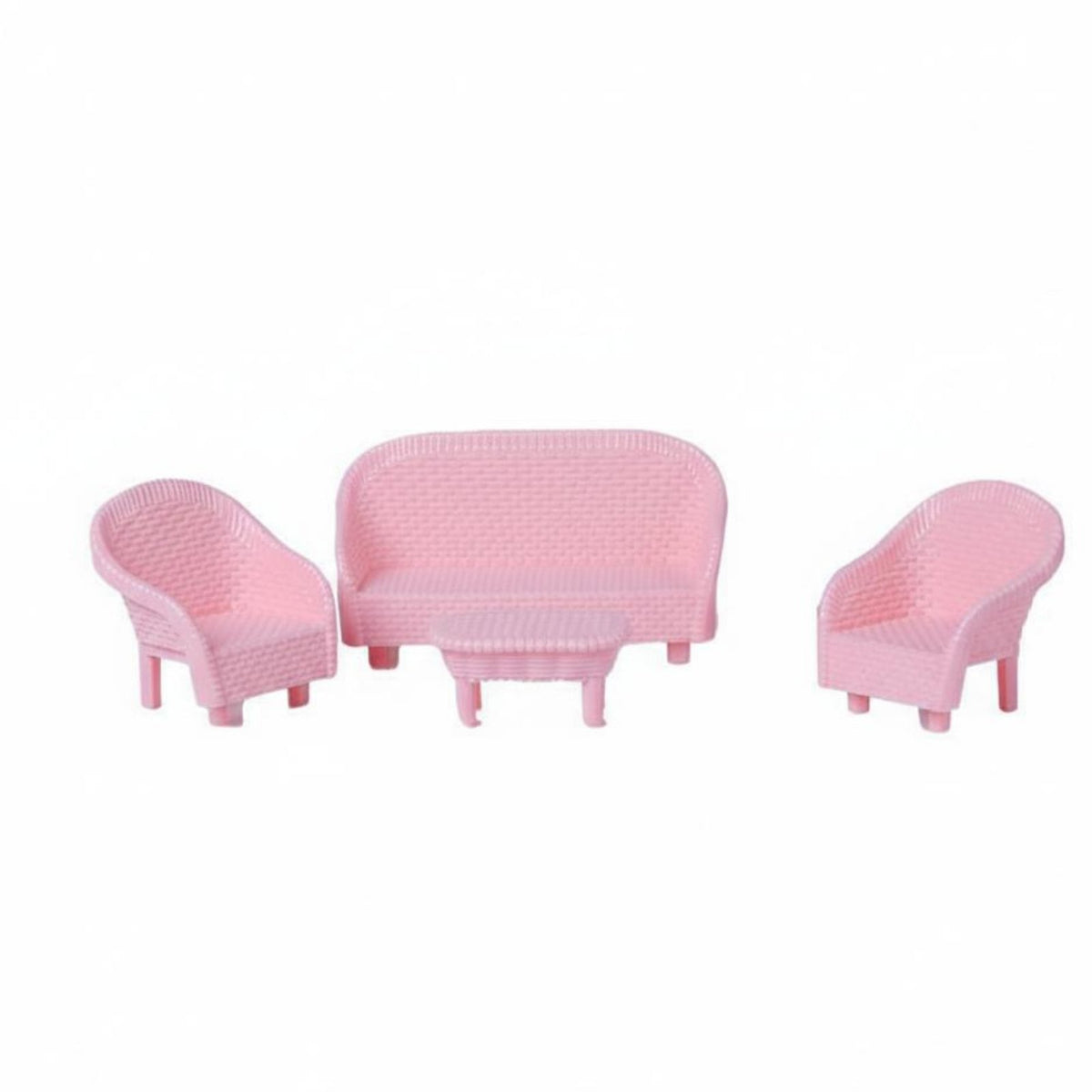 4 Pieces Realistic Intricate Dollhouse Sofa Set Great Gift 4 Piece Doll Furniture Develops Creativity for Children, Collectors