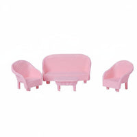 4 Pieces Realistic Intricate Dollhouse Sofa Set Great Gift 4 Piece Doll Furniture Develops Creativity for Children, Collectors