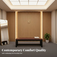 High-Density Foam Cushion Padded Shoe Changing Bench Versatile Locker Room Changing Bench Waterproof and Long-Lasting Bed End Stool Strong Load-Bearing for Retail Shop, Bedroom, Shopping Mall
