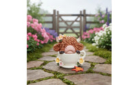 Scottish Cattle Yard Lamp Housewarming Gift Scottish Cattle Statue Waterproof Yard Ornament for Courtyard