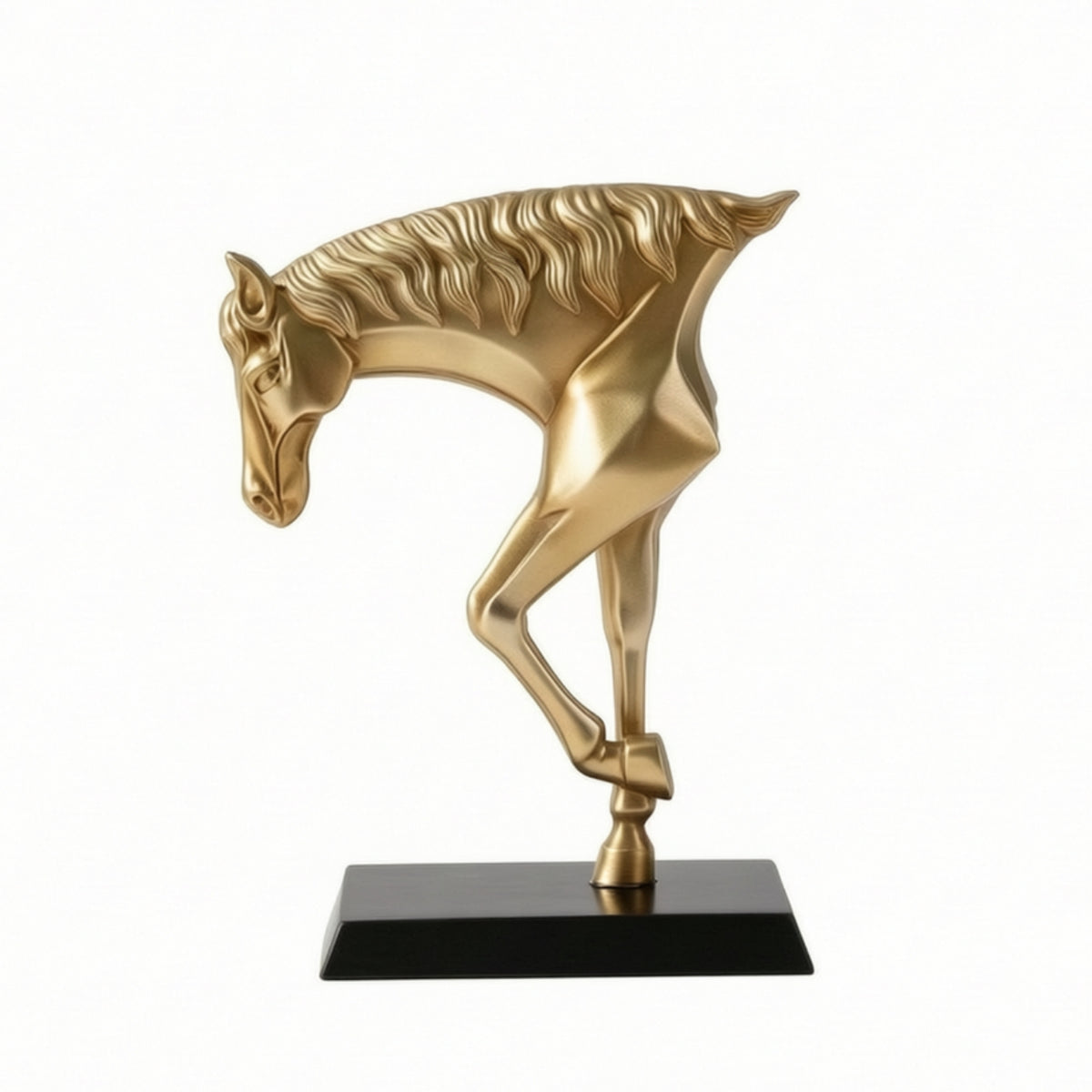 Horse Sculpture with Pedestal Sleek Horse Statue Luxury Ornament for Homeowners, Office