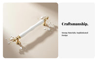 Light Luxury Design Ceramic Cabinet Handle Modern Simple White and Gold Drawer Pull Elegant Appearance for Kitchen, Bedroom, Bathroom