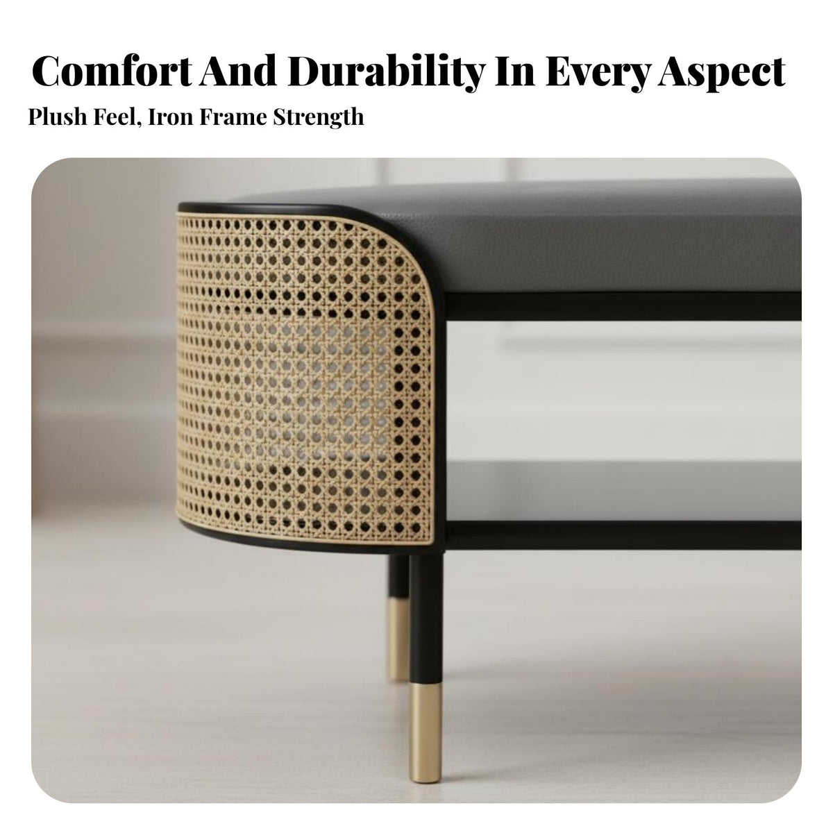 Padded Cushion Upholstered Shoe Rack Bench Luxury Design Cushioned Storage Bench Multi-Functional Household Furniture Sturdy Construction for Apartment Dwellers, Homeowners, Families, Entryway, Hallway, Mudroom, Living Room