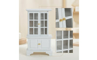Dollhouse Cabinet with Glass Doors Elegant Dollhouse Cabinet Cupboard with Transparent Doors for Collectors