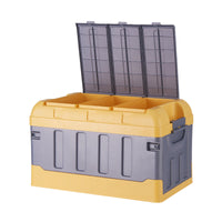 Foldable Car Trunk Storage Box Outdoor Camping Organizer with Lid - Mechanical Yellow