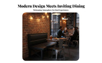 Industrial Design Dining Booth and Table Set Sturdy Table and Bench Set Wear-Resistant Cafe Seating Easy to Clean for Bar Owners, Diner, Eatery, Lounge, Breakfast Nook