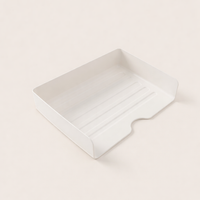 Desk Storage Organizer for Office, Transparent Desktop File Holder for A4 Documents, Lightweight Stackable Workspace Organiser