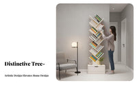 Narrow silhouette Tree-Shaped bookshelf Space-Saving bookshelf space-efficient Size Storage Rack Sturdy Construction for Apartment Dwellers, Students, Office Workers, Small Spaces, Dorm Room, Bedroom