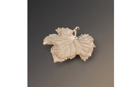 Leaf Tray Textured Metal Tray with Handle Shallow Serving Platter for Entryway