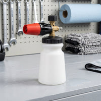 Car Cleaning Foam Sprayer for Professional Car Wash, High Pressure Foam Lance with Copper and Brass Nozzle, 346*165*135mm White Bottle, 1 Pack