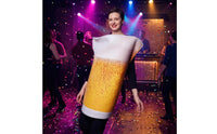 Beer Mug Costume Foam-Frothy-Looking Top Beer Glass Costume Printed Bubbles Performance Wear for Adults