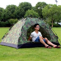Portable Pop-Up Camping Tent for 3-4 People, Single Layer Automatic Quick Open