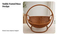 Oval Wicker Basket Breathable Rattan-Look Woven Basket Warm Beige