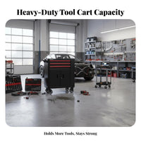 Multi-Functional Mobile Tool Cabinet with Drawers Long-Lasting Construction Rolling Tool Cabinet Integrated Lock Heavy Duty Workshop Trolley Lockable for DIY Enthusiasts, Professionals, Auto Repair Shop, Warehouse, Utility Room, Basement