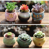 Ceramic Succulent Planter Pot Set with Breathable Drainage, Vintage Style Mini Flower Pots for Indoor Plants