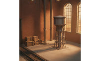Finished N-Scale Water Structure Plastic Tank-Style Water Structure Gray Railway Accessory Realistic for Modelers, Hobbyists, Dioramas, Train Yards