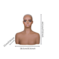 Lifelike Shoulder Mannequin Bust Defined Neckline Shoulder Bust Model Realistic Eyelashes Female Mannequin Head Red Lips for Photo Studio
