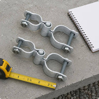 2 Pieces Galvanized Steel Chain-Link Gate Hinge Threaded Bolt Gate Hinge Clamp
