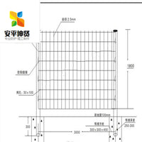 Welded Wire Mesh Fence Panel with C/U/M-Type Posts for Highway Isolation