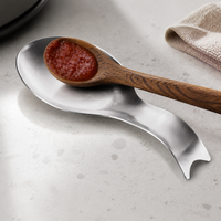 Stainless Steel Fish Tail Spoon Rest for Kitchen Utensils