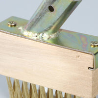 Hard Bristles Steel Wire Weeding Brush Solid Wood Block Long Handle Vegetation Brush Heavy Duty Patio Crevice Cleaner Long-Lasting Construction for Gardeners, Homeowners, Garden, Pavement Cracks, Driveway