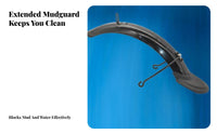 Extended Tail Design Full Coverage Mudguard Dirt Resistant Electric Bike Mudguard Long-Lasting