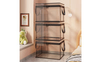 Transparent Clear Plastic Storage Box Reinforced Edges Zippered Storage Box Carry Handles Household Organizer for Shelf, Floor, Window Seat