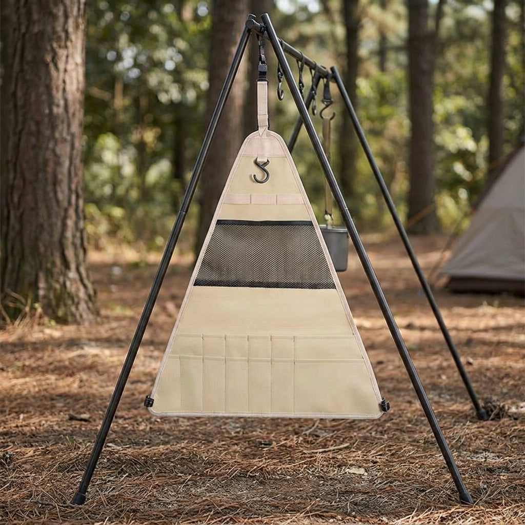 Drying Stand, Foldable Hanging Rack, for Camping, with Storage Bag, 6 Hooks