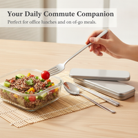304 Stainless Steel Portable Cutlery Set with Case for Travel and Home Use