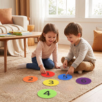 24 Pieces Numbered Carpet Markers Educational Carpet Markers with Numbers Colorful for Teachers, Preschoolers, Classroom, Preschool, Playroom