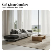Light Luxury L-Shaped Fabric Sofa Minimalist aesthetic L-Shaped Chaise Lounge Wabi-Sabi Aesthetic Sectional Deep Seat for Apartment Dwellers, Homeowners, Pet Owners, Office, Bedroom