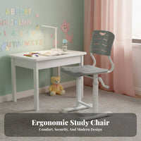 Height Adjustable Ergonomic Split-spinerest Chair Lumbar Support children's Furniture Breathable pad Study Seat effortless Rolling casters for Students, Teenagers, Parents, Writing, perusing, School, Bedroom