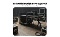 Lockable Casters Portable Audio Rack Case with Table Heavy-Duty Construction Rolling Mixer Stand Workstation Universal Design DJ Equipment Road Case for DJs, Sound Engineers, Musicians, Stage, Live Events, Touring