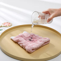 Coral Fleece Quick-Dry Hair Drying Cap for Women, Cartoon Cat Design
