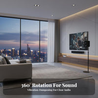 Stable Base Adjustable Speaker Stand Easy Assembly Surround Sound Speaker Stand Carbon Steel Construction Audio Accessory Space-Saving Design for Home Theater Enthusiasts, Audiophiles, Media Room