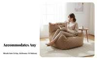 Soft and snug Single-Person Floor Lounger Modern Design Bean Bag No Assembly Required Lounge Chair Ergonomic Support for Young Adults, Students, Teenagers, Living Room, Bedroom, studying corner, Apartment