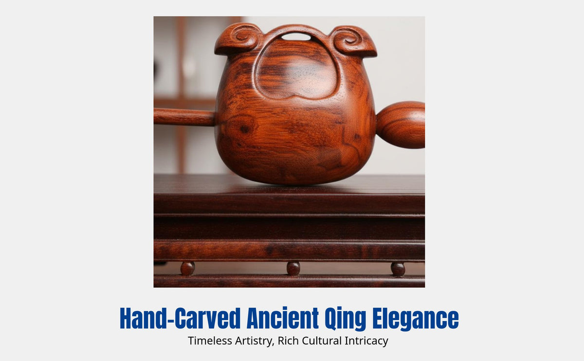 Rosewood Fish Gong, Small Portable Indian Red Sandalwood, Hand-Carved Buddhist Instrument for Home