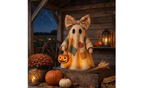 Patchwork Ghost Cloth Ghost Decoration Tabletop Decor Freestanding Figurine Farmhouse for Mantel, Shelf