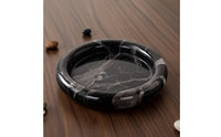 Marble Tray Round Marble Bowl Shallow Stone Tray for Tabletop